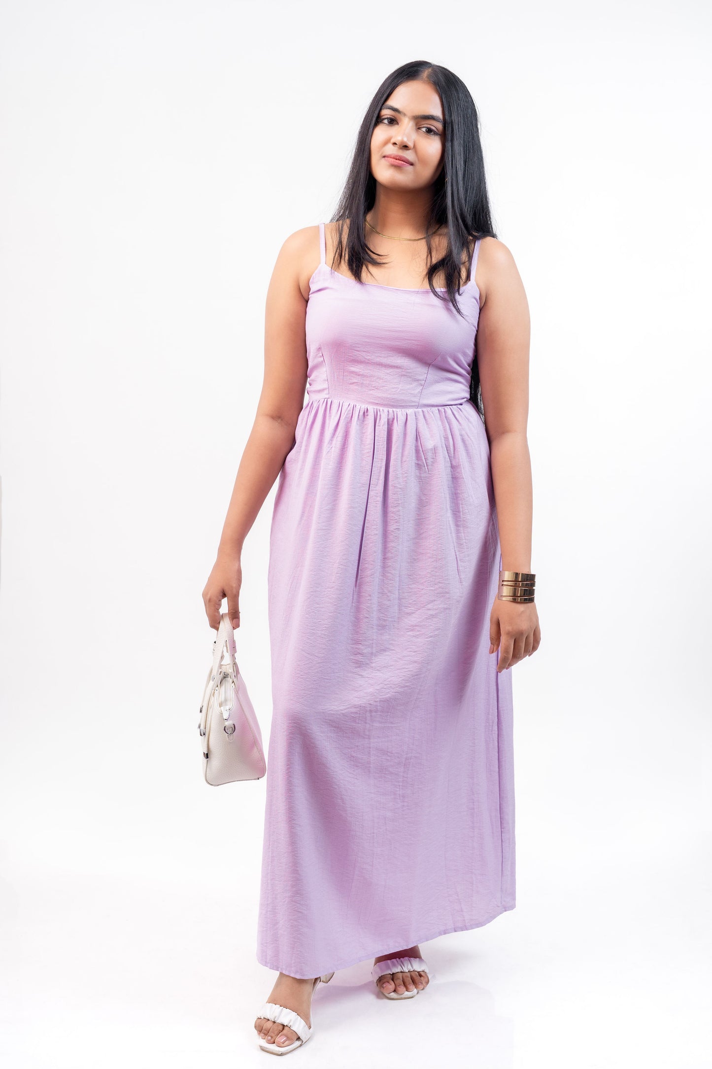 Criss cross back long dress - Purple
