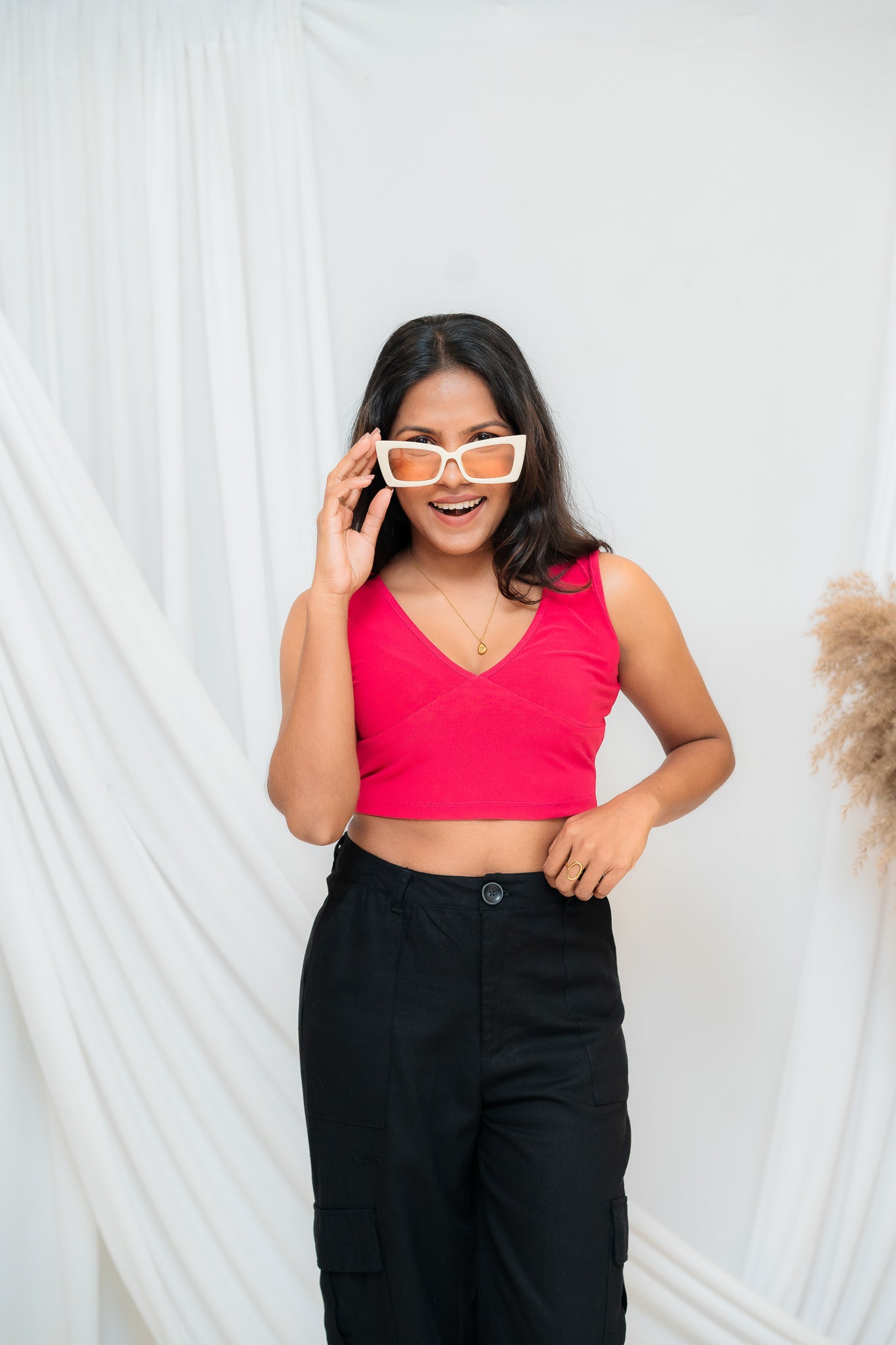 V neck Crop Top