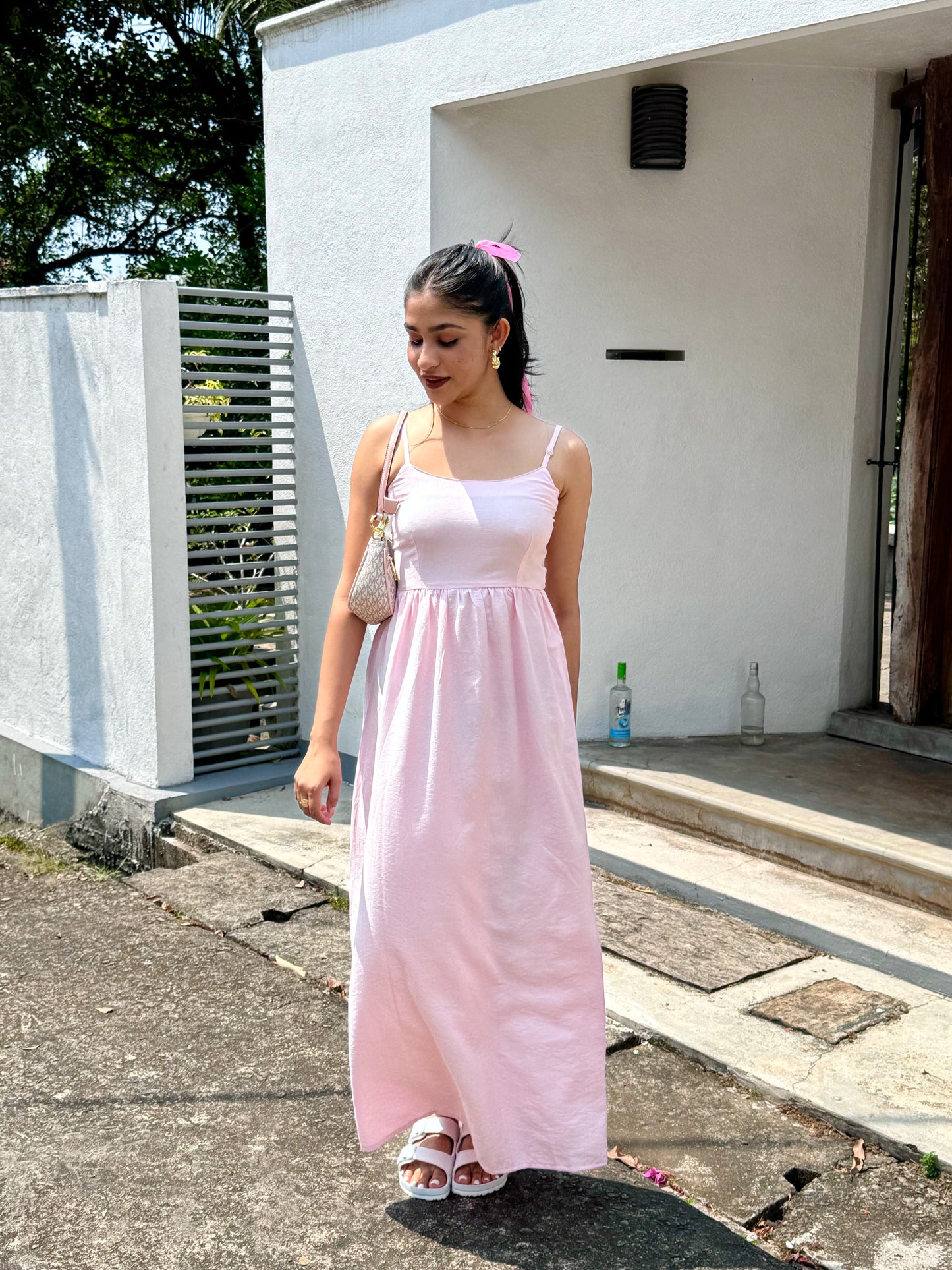 Criss cross back long dress