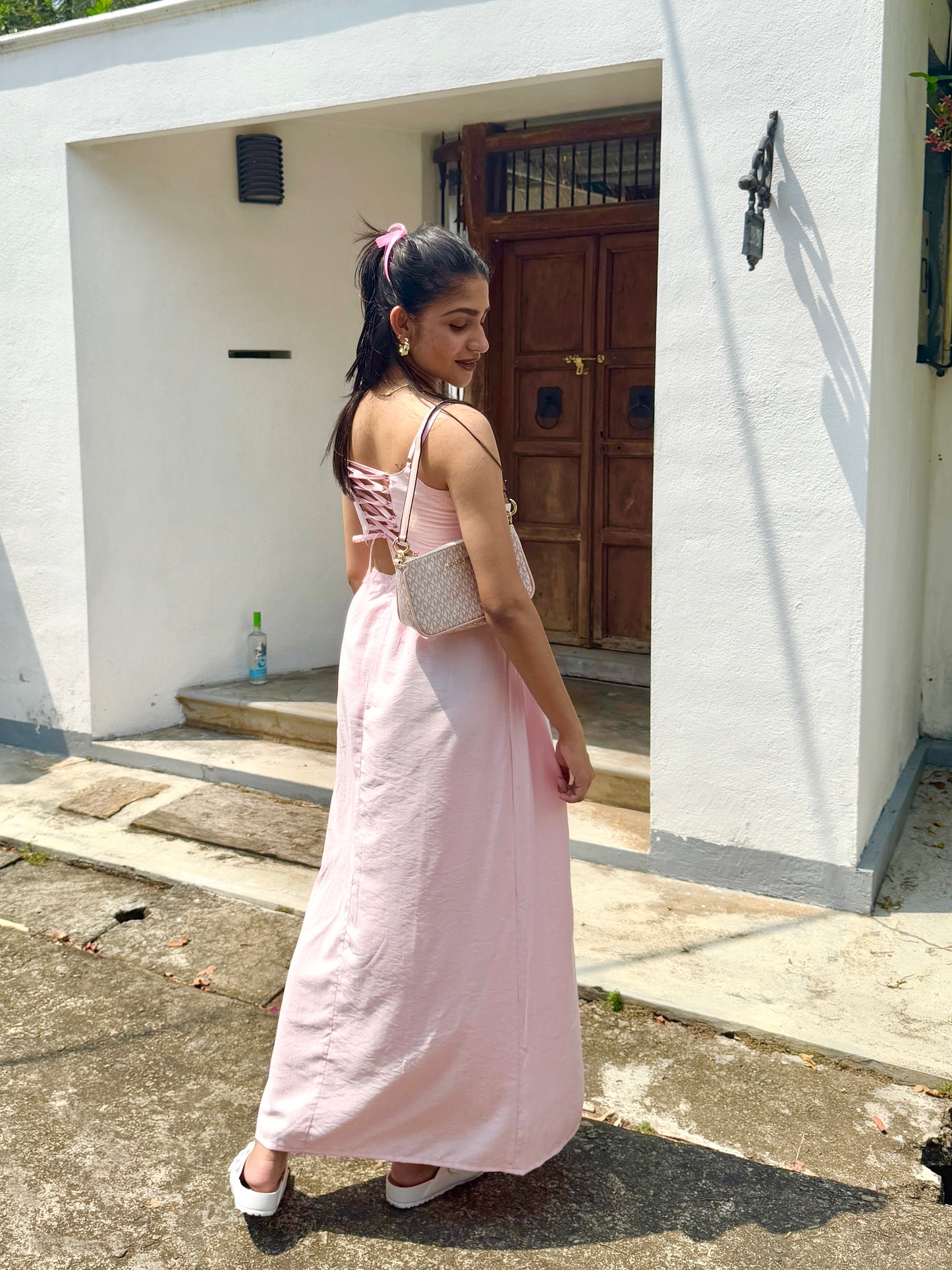 Criss cross back long dress