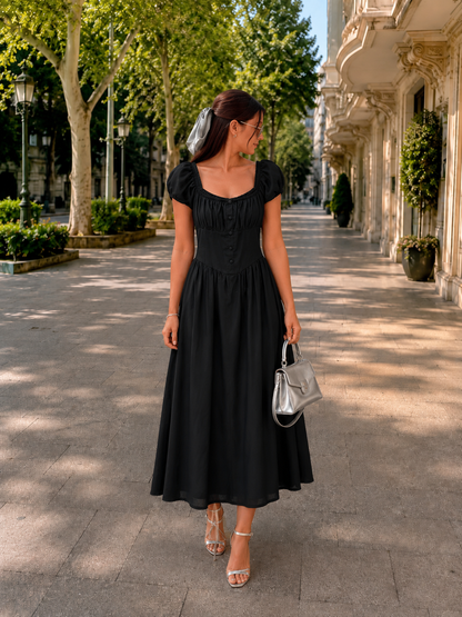 Black Corset button down dress