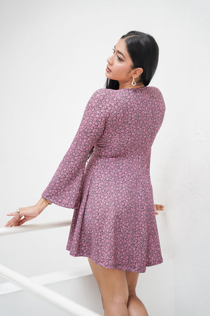 Mini Floral Dress With Sleeves