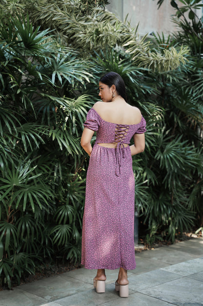 Floral Back Tie Up Dress