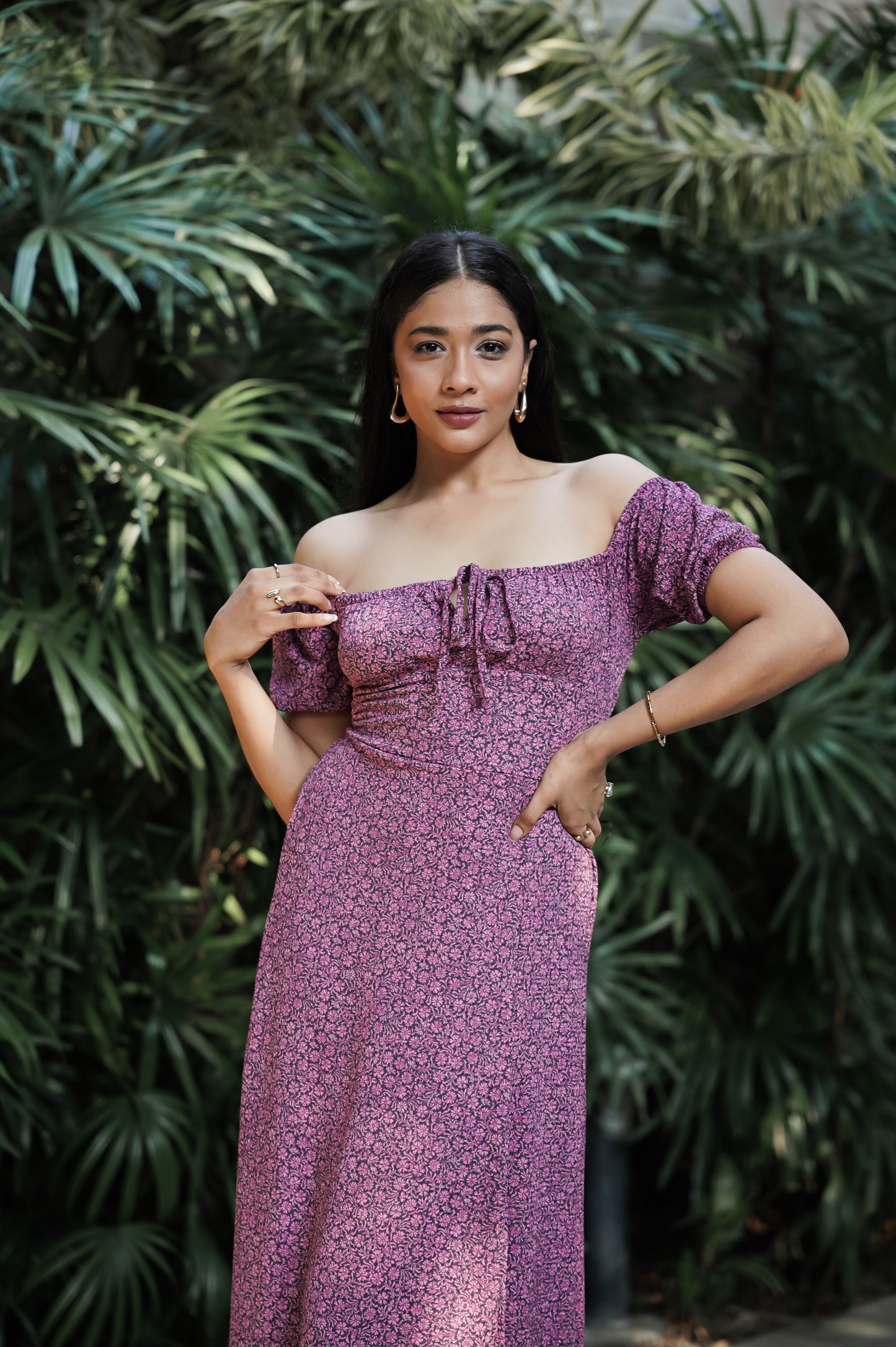 Floral Back Tie Up Dress