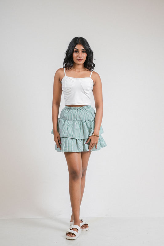 Evergreen tiered skirt.