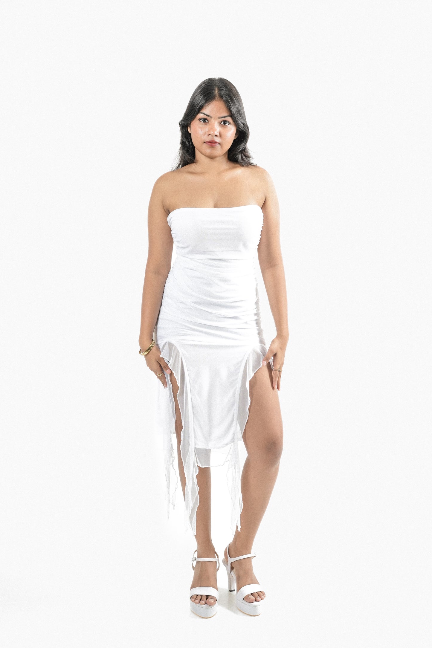 IT GIRL Frill Net Dress