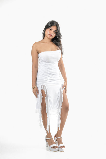 IT GIRL Frill Net Dress