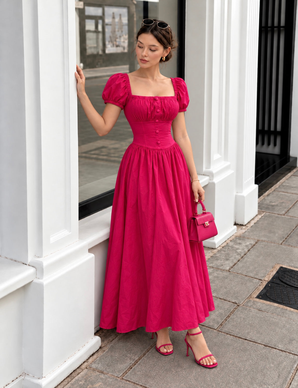 Rosette Maxi Dress