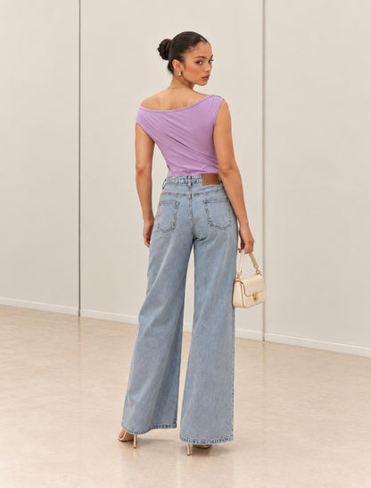 Sky Wash Wide-Leg Jeans
