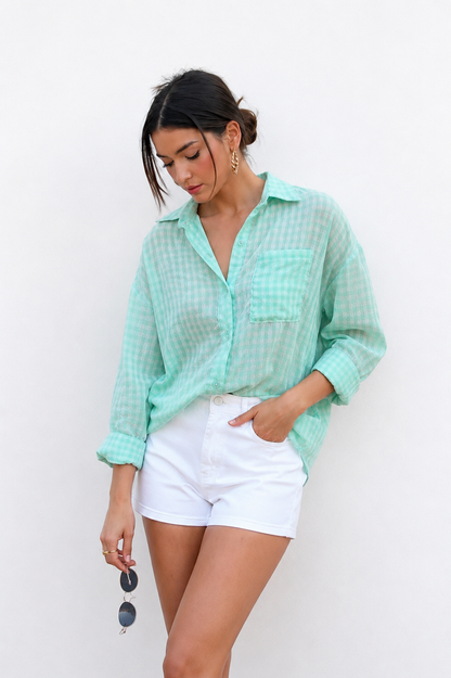 Check Shirt - Mint Green