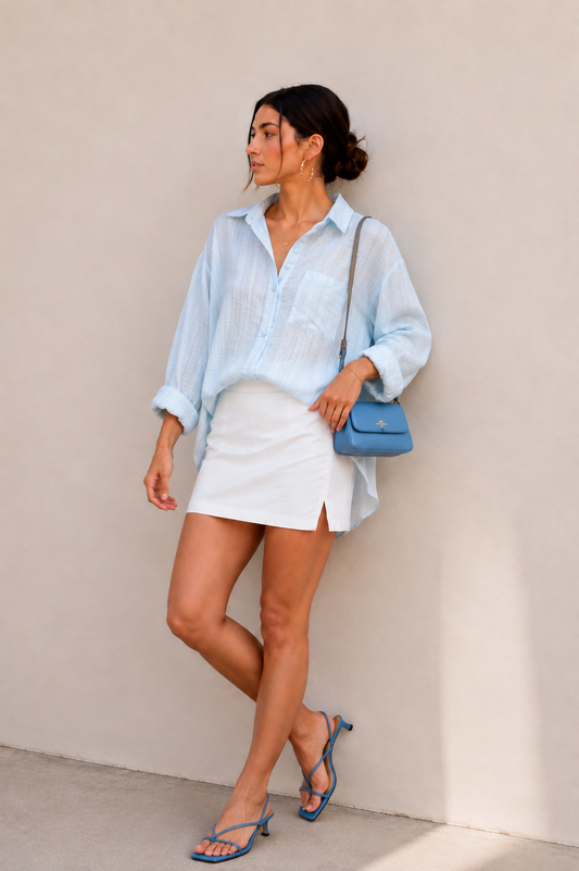 Check Shirt - Pastel Blue